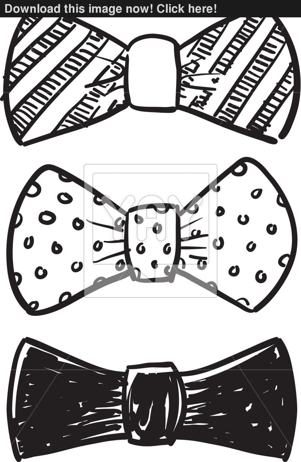 1043x1600 Bow Tie Set Sketch Vector - Necktie Sketch