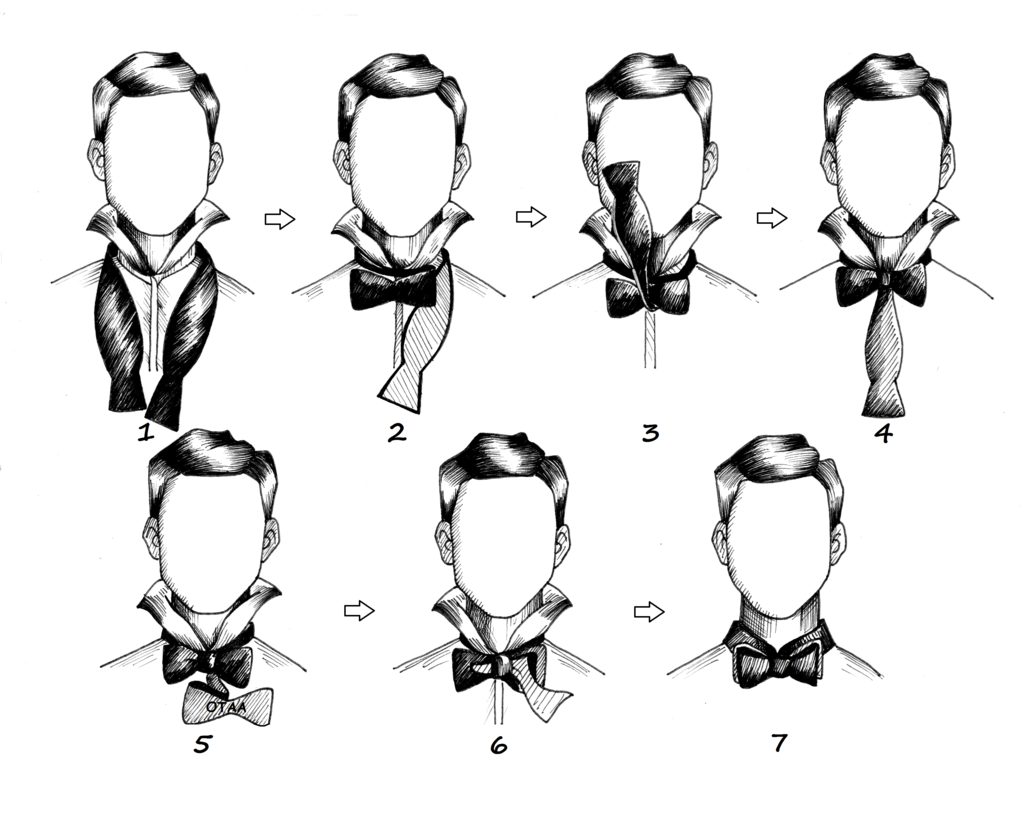 1024x832 How To Make A Bow Tie Knot Making The Bow Tie Otaa - Necktie Sketch