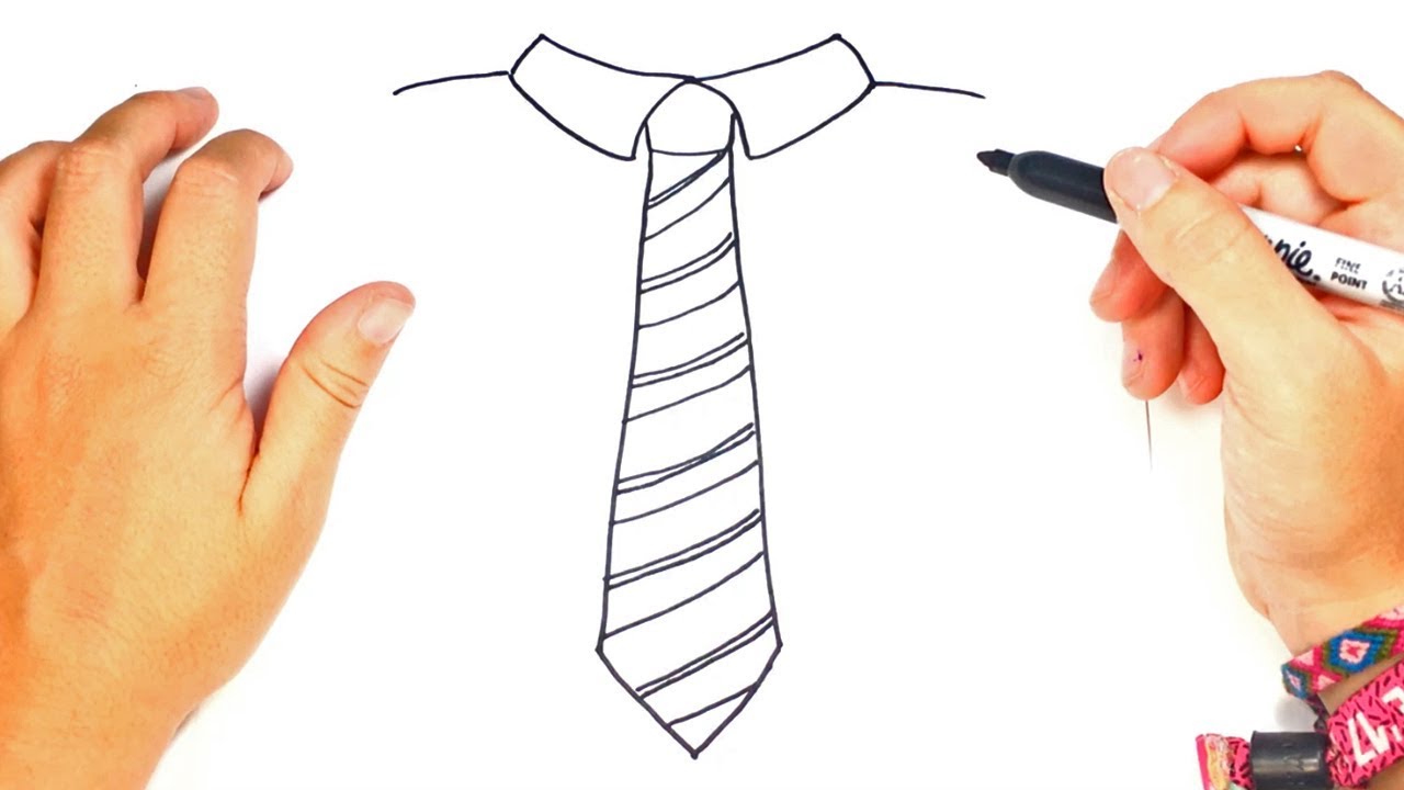 1280x720 How To Draw A Tie Step By Step Tie Drawing Lesson - Necktie Sketch