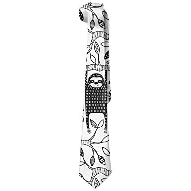 385x385 Shadidi Mens Simple Sloth Branches Classic Tie Necktie - Necktie Sketch