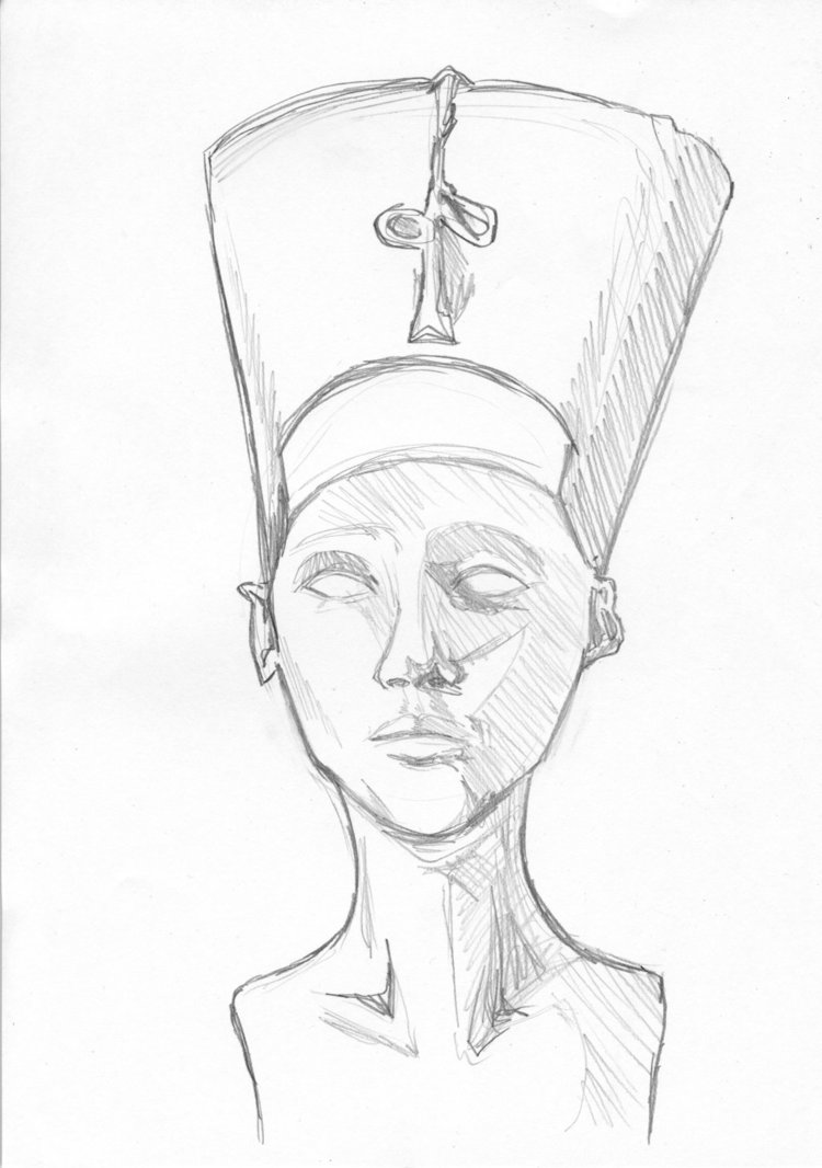 750x1066 Nefertiti Bust - Nefertiti Sketch