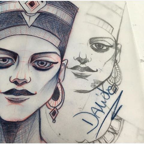 480x480 Nefertiti Sketch By Davide @davidetrifoni - Nefertiti Sketch