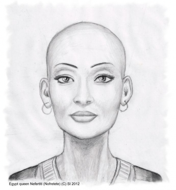 600x647 Portrait Of Nefertiti By Themistervolt On Stars Portraits - Nefertiti Sketch
