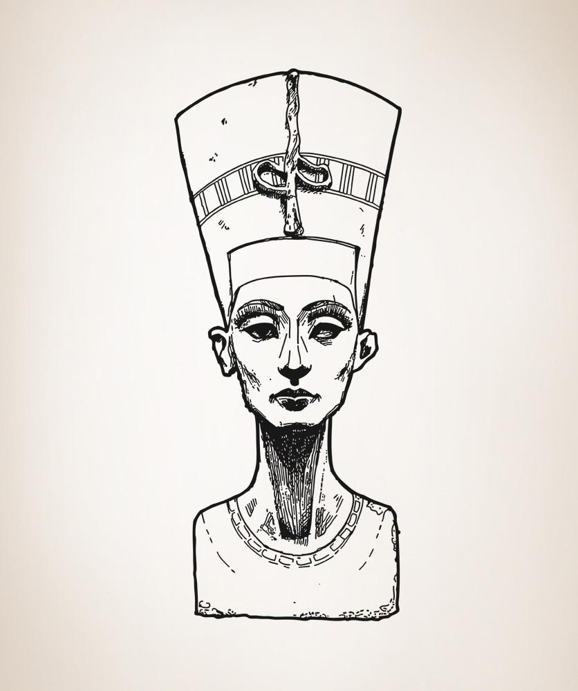 836x1000 Vinyl Wall Decal Sticker Queen Nefertiti Bust - Nefertiti Sketch