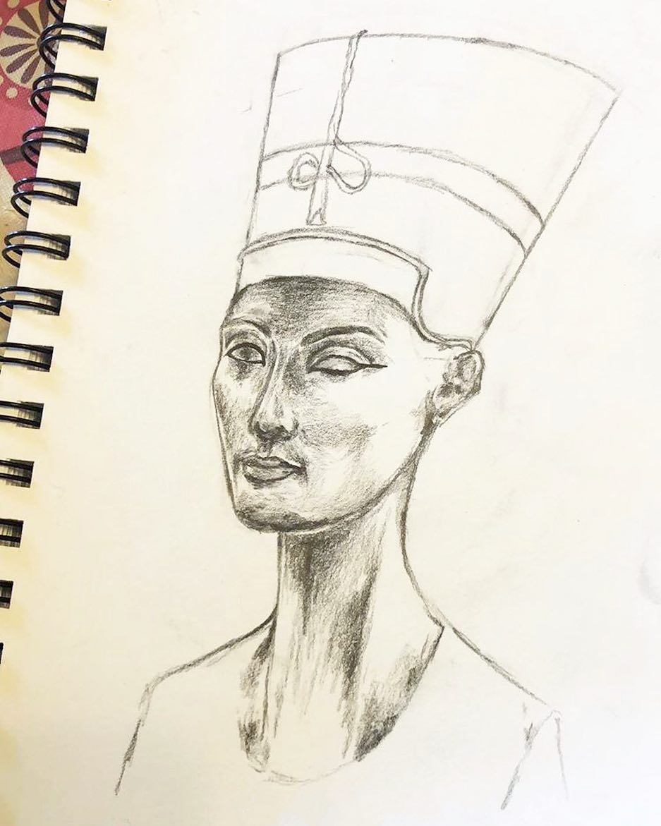 937x1171 Bustofnefertiti - Nefertiti Sketch