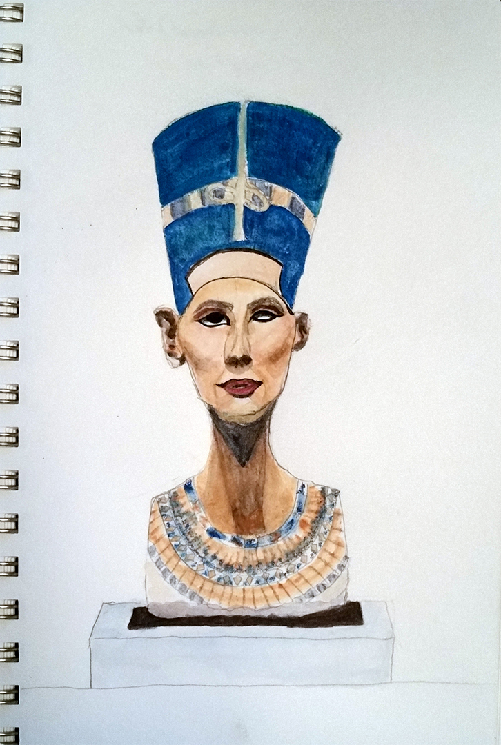 726x1080 Day 5 Of Challenge Fine Art Musings - Nefertiti Sketch