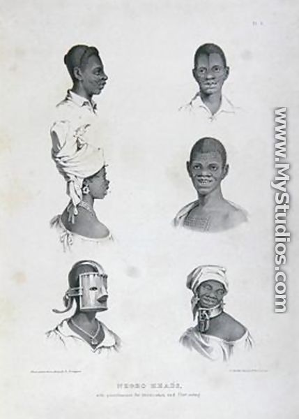 429x600 Negro Heads With Punishments For Intoxication And Dirt Eating - Negro Sketch