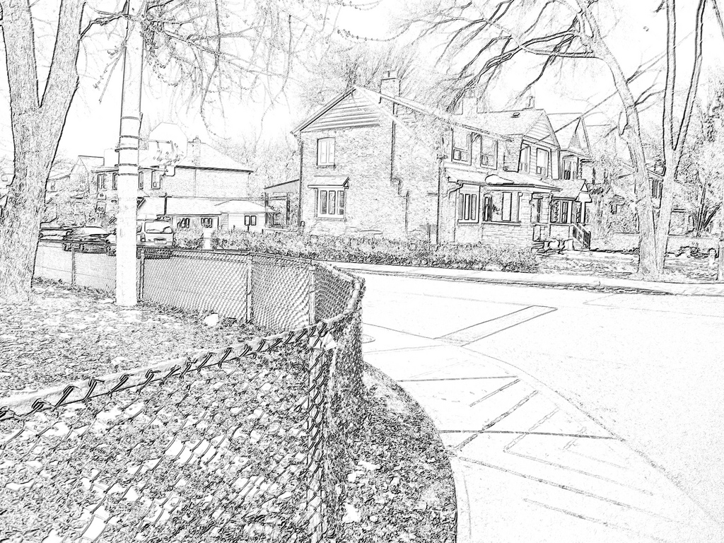 1024x768 Neighborhood Sketch Near Cedarvale Park, Toronto Tonycarlucci - Neighborhood Sketch