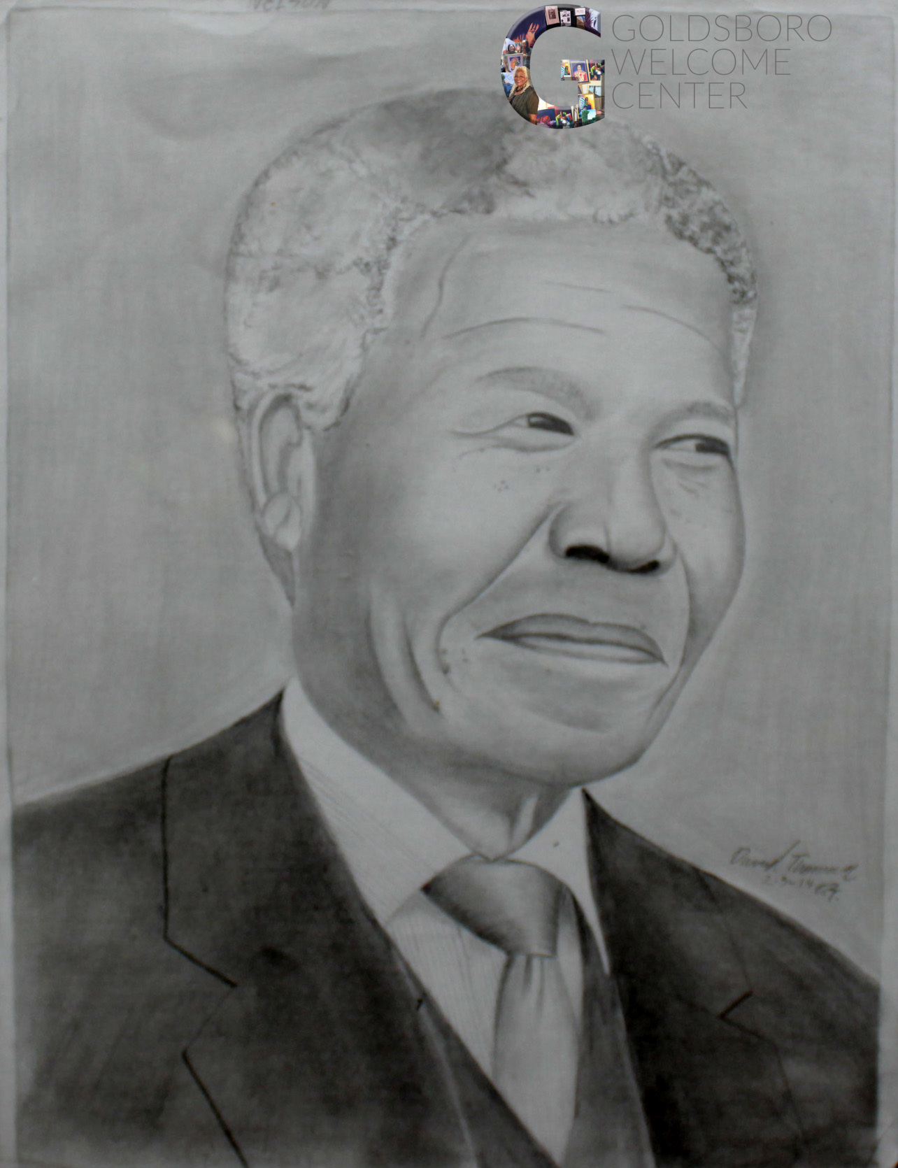 1284x1670 Sketch Of Nelson Mandela Goldsboro Museum - Nelson Mandela Sketch