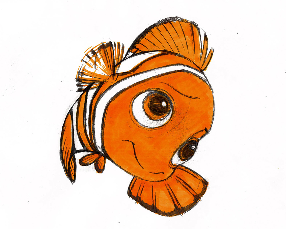 1000x801 Pixar Animation Studios - Nemo Sketch