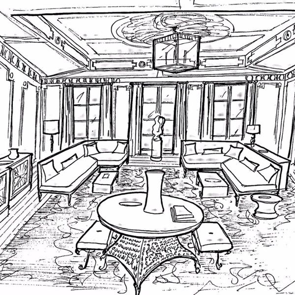 600x600 Kips Bay Decorator Show House - Neoclassical Sketch