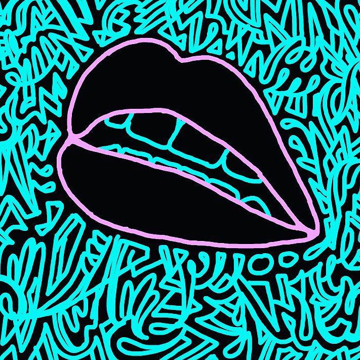 711x711 Neon Lips - Neon Sketch