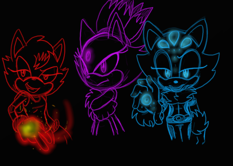 900x640 Team Tiger Eye Neon Sketch By Moriko2maki - Neon Sketch