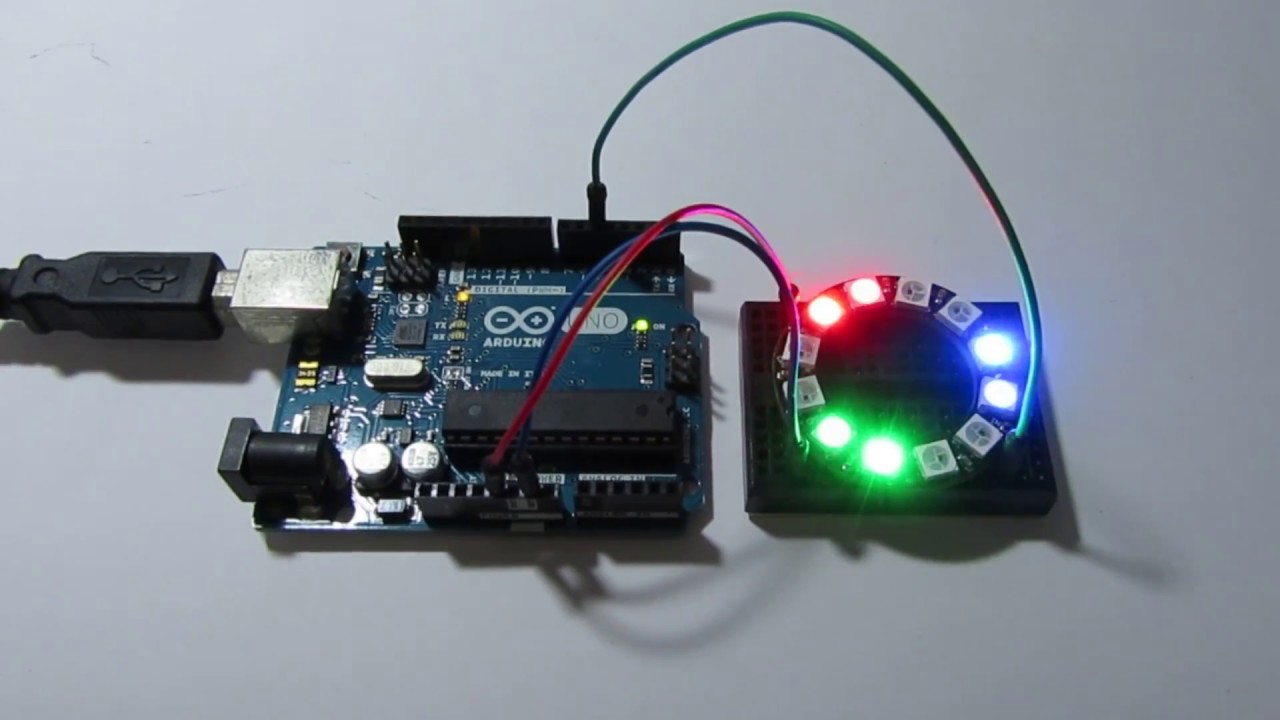 1280x720 Arduino Uno Amp Adafruit Neopixel Ring 12 - Neopixel Ring Sketch
