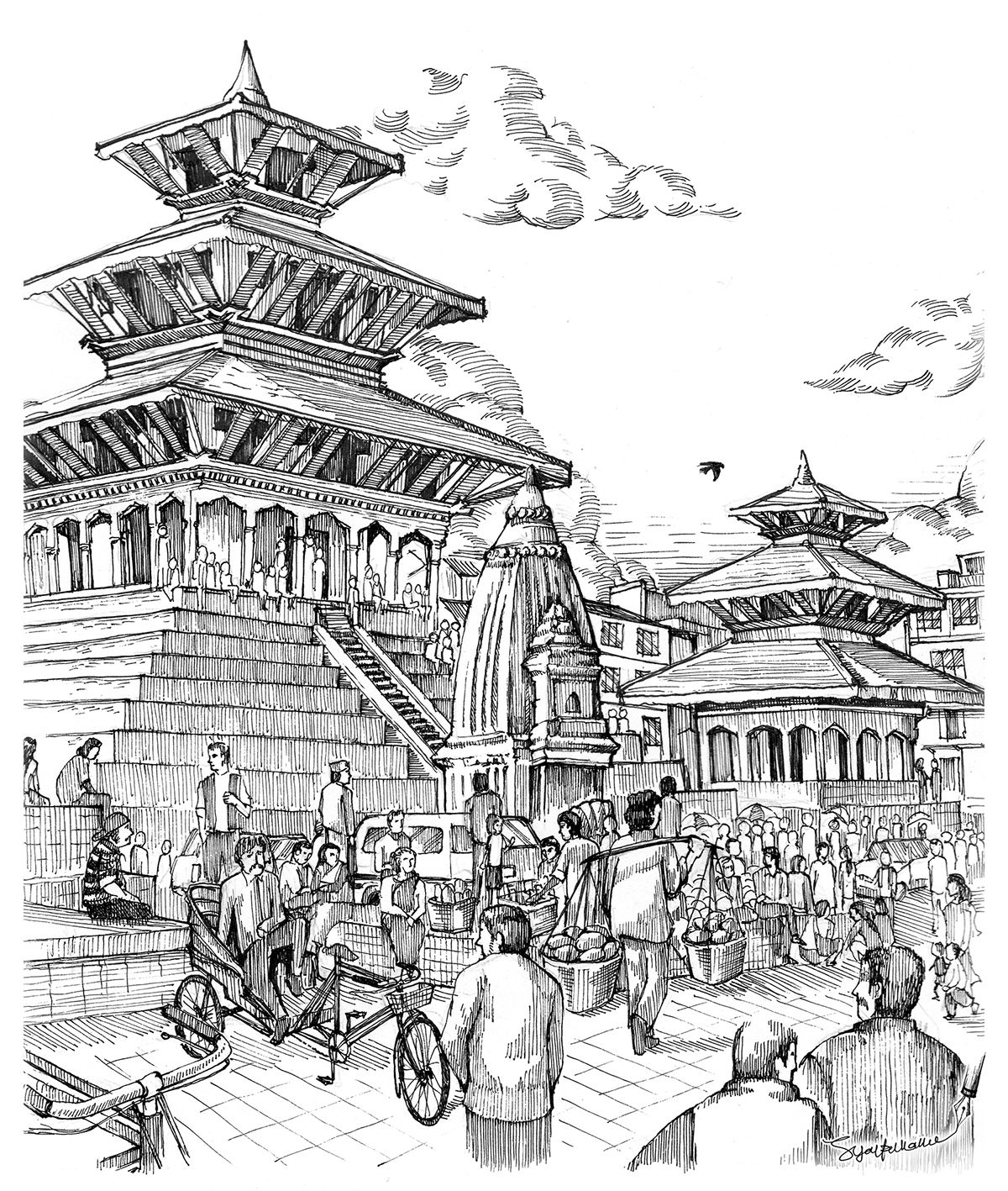Nepal Sketch at Explore collection of Nepal Sketch
