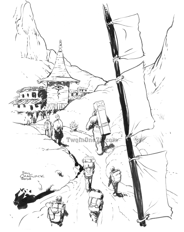 636x800 Paul Chadwick - Nepal Sketch