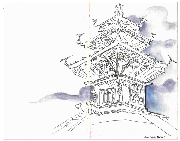 600x471 Temples And Stupas Urban Sketchers - Nepal Sketch