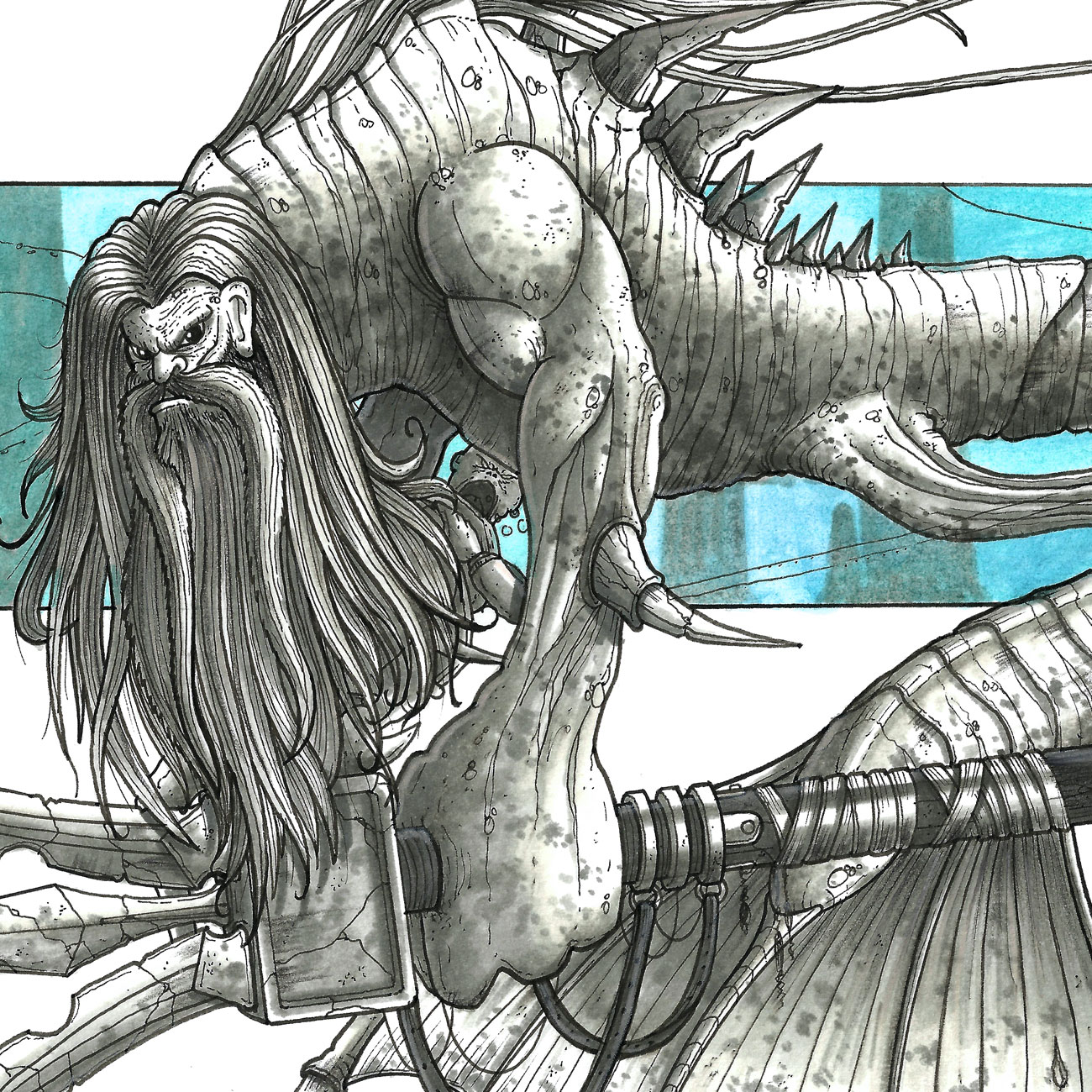 1300x1300 Neptune Sketch Canvas - Neptune Sketch