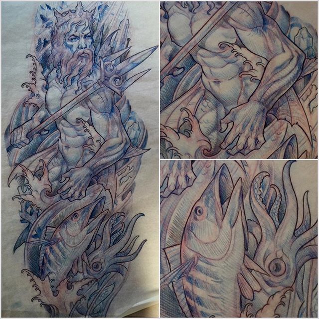 640x640 Poseidon Neptune Sea God Sketch - Neptune Sketch