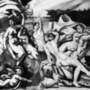 180x180 Poussin Sketch Neptune Drawing By Stephen Humphries - Neptune Sketch