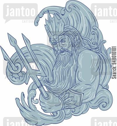 400x432 Neptune Cartoons - Neptune Sketch