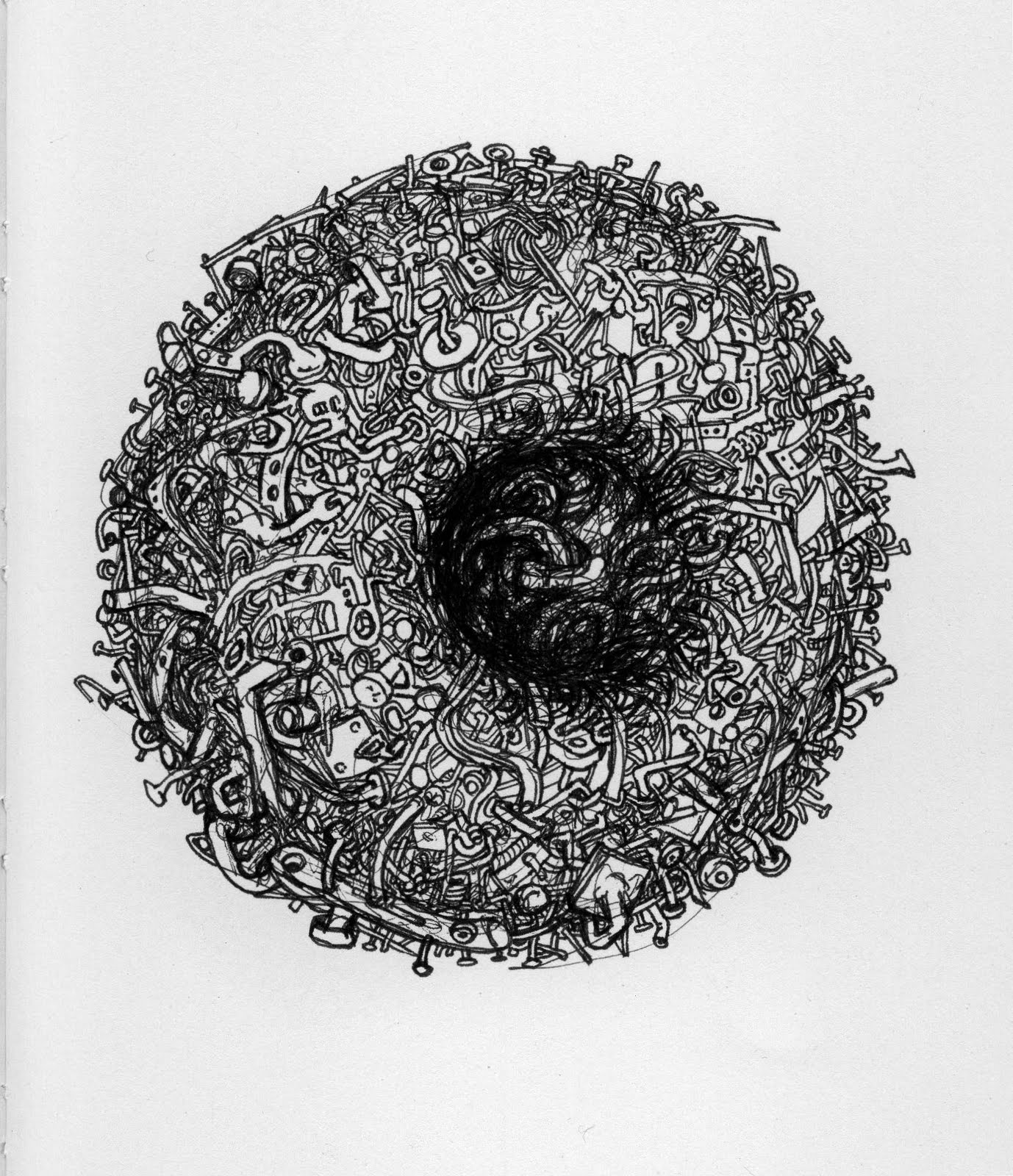1378x1600 Oodles Of Doodles Junk Metal Nest Sketch - Nest Sketch