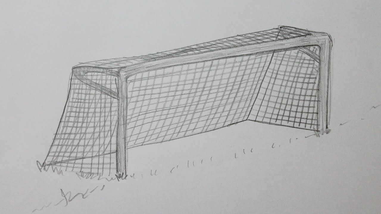 1280x720 How To Draw A Soccer Goal - Net Sketch