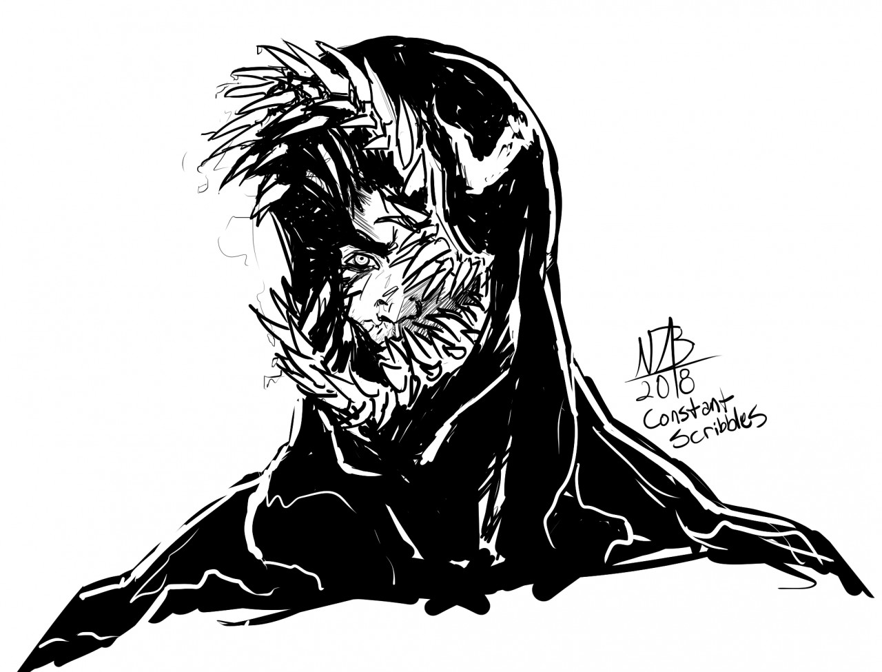 1280x975 Venom Forming Sketch By Constantscribbles - Net Sketch