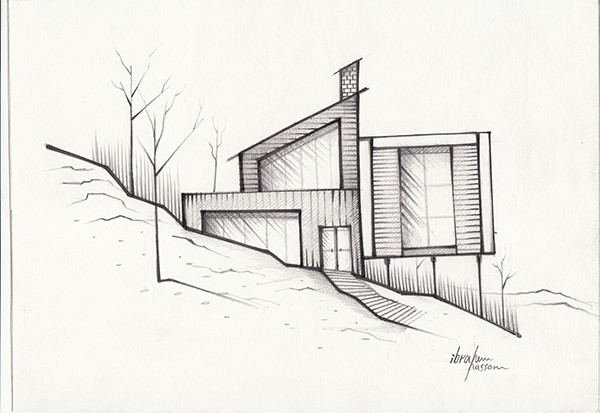 600x413 Architecture Sketch On Behance - Net Sketch