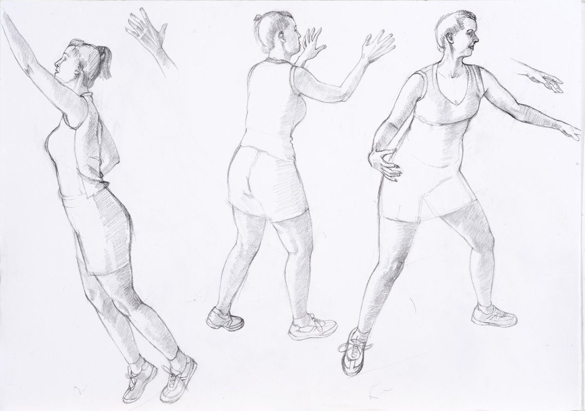 1137x800 Ivy Smith The Royal Drawing School - Netball Sketch