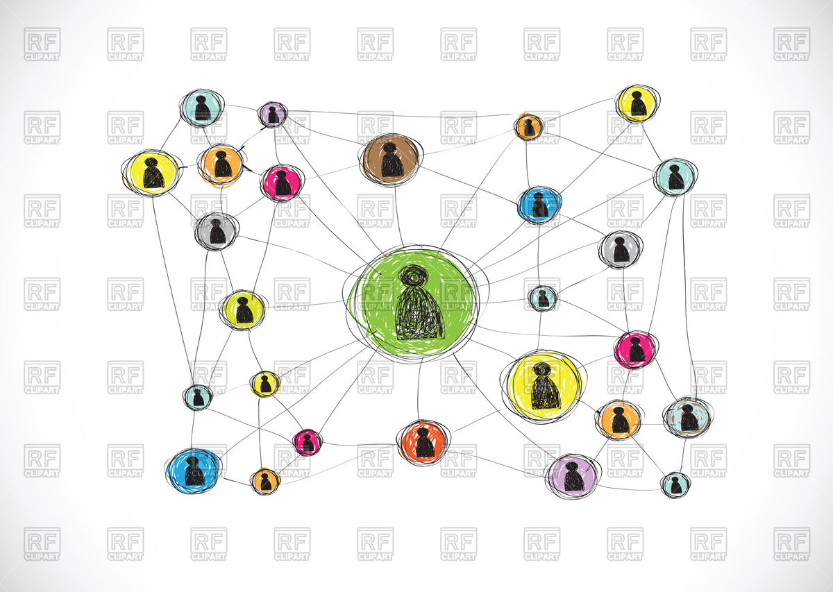 1200x853 Social Media Network Sketch Vector Image Vector Artwork Of - Network Sketch