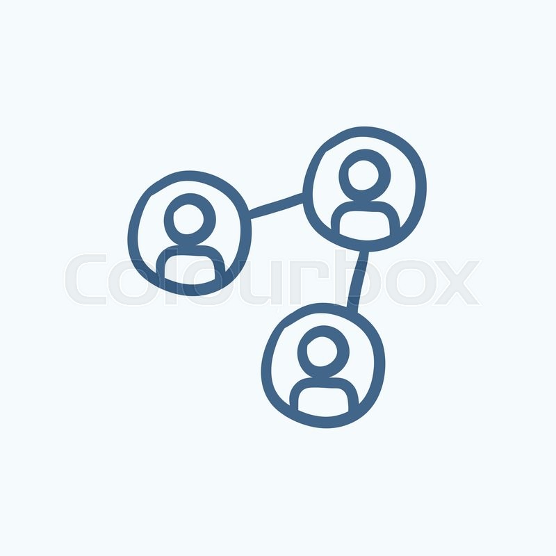 800x800 Social Network Vector Sketch Icon Isolated On Background. Hand - Network Sketch