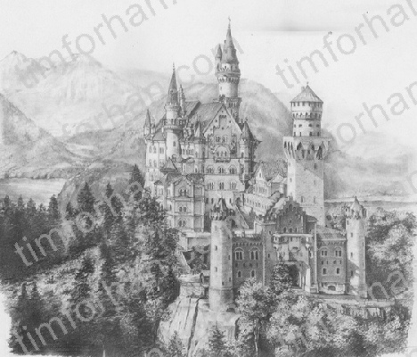 468x400 Neuschwanstein Castle Germany - Neuschwanstein Castle Sketch
