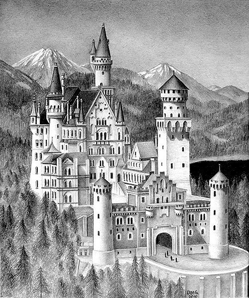 500x599 Neuschwanstein Castle Sketch Inspirational 128 Best How To Draw - Neuschwanstein Castle Sketch