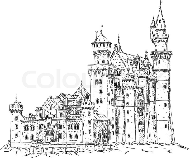 800x666 Vector - Neuschwanstein Castle Sketch
