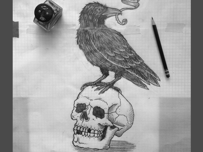 Nevermore Sketch at PaintingValley.com | Explore collection of ...