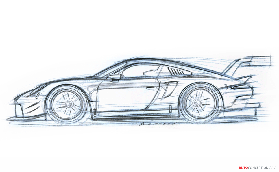 965x596 Porsche Reveals First Sketch Of New 911 Rsr Racing Car - New Car Sketch