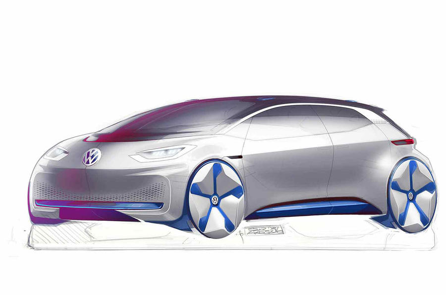 900x596 Volkswagen Electric Vehicle Shown In New Design Sketches Autocar - New Car Sketch