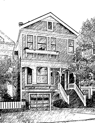 309x400 Custom Home Sketch From Your Photo - New Home Sketch
