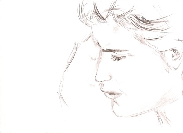 600x436 New Moon Kiss Still Sketch Wip By Sinistersmilex9 - New Moon Sketch