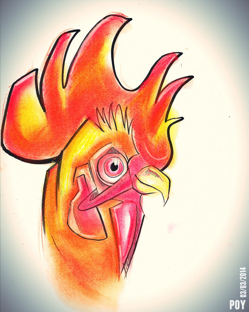 799x1000 Chicken Soft Pastel New School Tattoo Sketch By Officialpoypoy On - New School Sketch