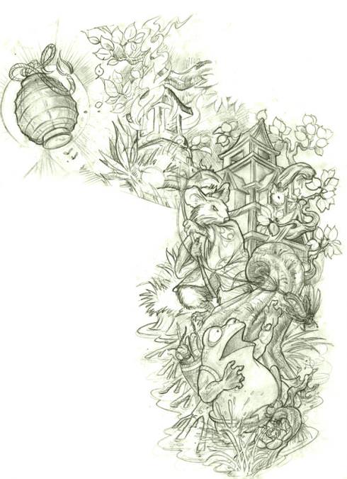 490x675 New School Tattoo Sketches By Jee Sayalero Illustration Mayhem - New School Tattoo Sketches