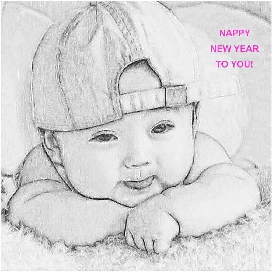 894x894 Nappy New Year To You By Awesome Sketches - New Sketch