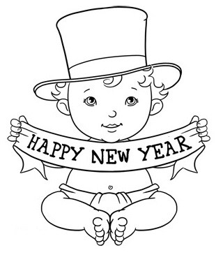 320x365 Happy New Year Simple Amp Easy Activity For Children The Reading Point - New Year Sketch