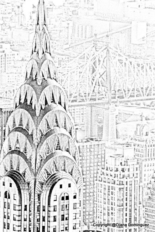 534x800 Nyc Chysler Building - New York Building Sketch