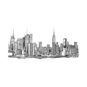300x300 New York Skyline As Gift Drawing By Building Art - New York Building Sketch