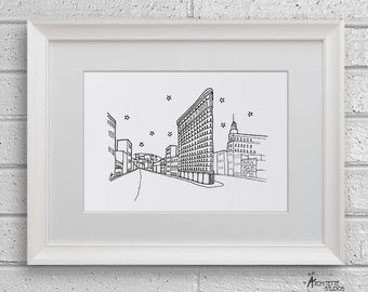 340x270 New York Sketch Etsy - New York City Sketch