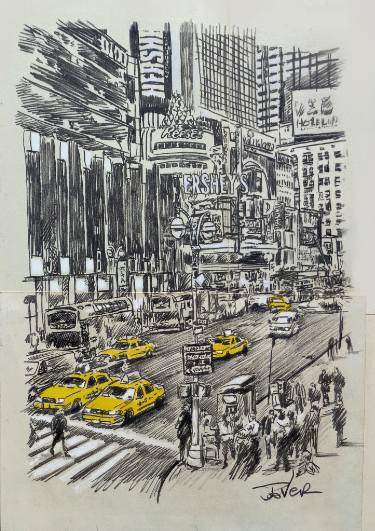 375x531 New York Sketch Drawing By Loui Jover Saatchi Art - New York Sketch