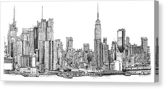 546x295 New York Skyline As Gift Drawing By Building Art - New York Skyline Sketch