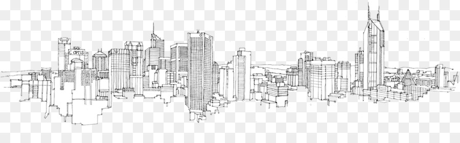 900x280 City Of Melbourne New York City Drawing Skyline Sketch - New York Skyline Sketch